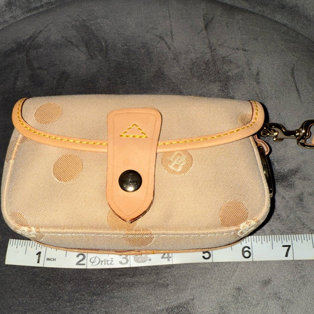 Polka Dot Tan wristlet
